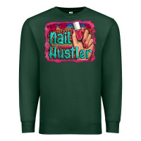 Sports Green nail hustler serape leopard background Premium Sweatshirt - Artiststas