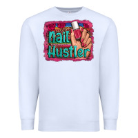 White nail hustler serape leopard background Premium Sweatshirt - Artiststas