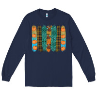 Navy thanksgiving brushstrokes Long Sleeve Tee - RanaPortraitStore