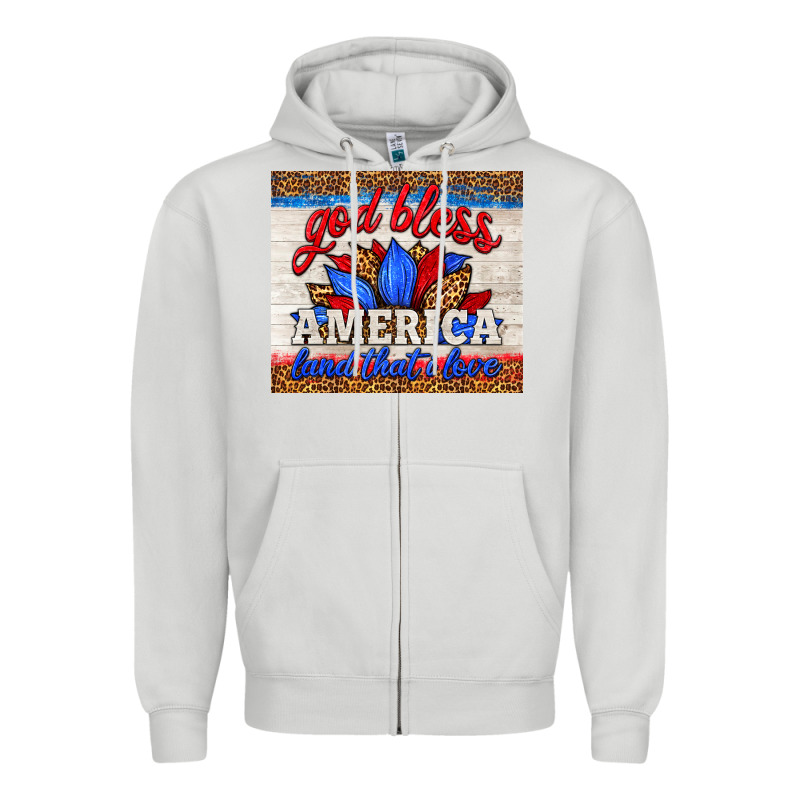 God Bless America Land That I Love Zipper Hoodie by HRA Design Shop | Teevron