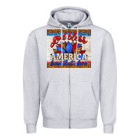 Heather Grey god bless america land that i love Zipper Hoodie - HRA Design Shop