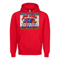 Red god bless america land that i love Zipper Hoodie - HRA Design Shop