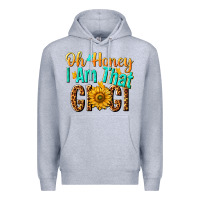 Heather Grey oh honey i am that gigi nca Premium Hoodie - NancyCooperArtShop