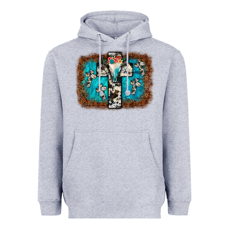 Bull Skull Cross Backgraund Heavyweight Hoodie by JahusDesignShop | Teevron