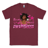 Burgundy Breast Cancer Awareness with Afro Woman Classic Tee - texasbilliewilder