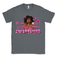 Charcoal Heather Breast Cancer Awareness with Afro Woman Classic Tee - texasbilliewilder