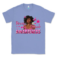 Colony Blue Breast Cancer Awareness with Afro Woman Classic Tee - texasbilliewilder