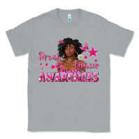 Heather Grey Breast Cancer Awareness with Afro Woman Classic Tee - texasbilliewilder