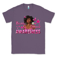Lavender Breast Cancer Awareness with Afro Woman Classic Tee - texasbilliewilder