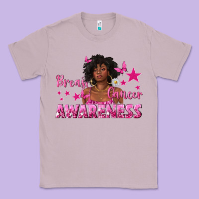 Breast Cancer Awareness With Afro Woman Classic Tee Designed By Texasbilliewilder