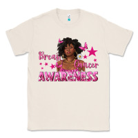 Natural Breast Cancer Awareness with Afro Woman Classic Tee - texasbilliewilder