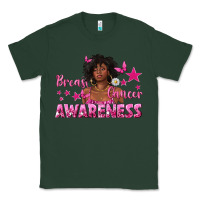 Sports Green Breast Cancer Awareness with Afro Woman Classic Tee - texasbilliewilder