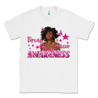 White Breast Cancer Awareness with Afro Woman Classic Tee - texasbilliewilder