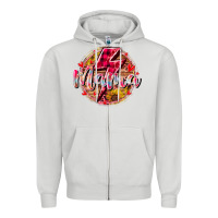 Dove Grey mama lighting bolt Zipper Hoodie - RacoonDesign