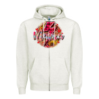 Oatmeal Heather mama lighting bolt Zipper Hoodie - RacoonDesign