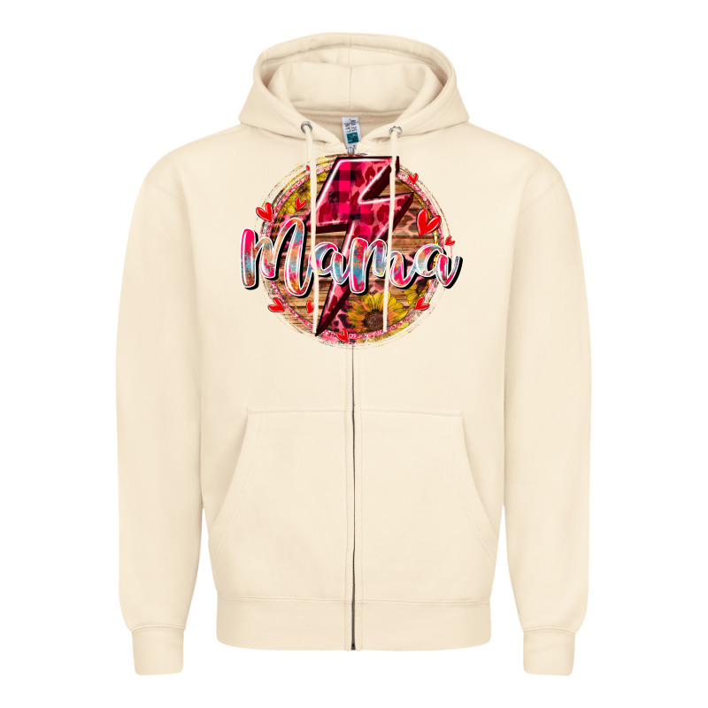 Mama Lighting Bolt Zipper Hoodie by RacoonDesign | Teevron