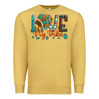 Antique Gold love my tribe native american indian headdress Premium Sweatshirt - Artiststas