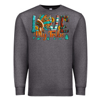 Charcoal Heather love my tribe native american indian headdress Premium Sweatshirt - Artiststas
