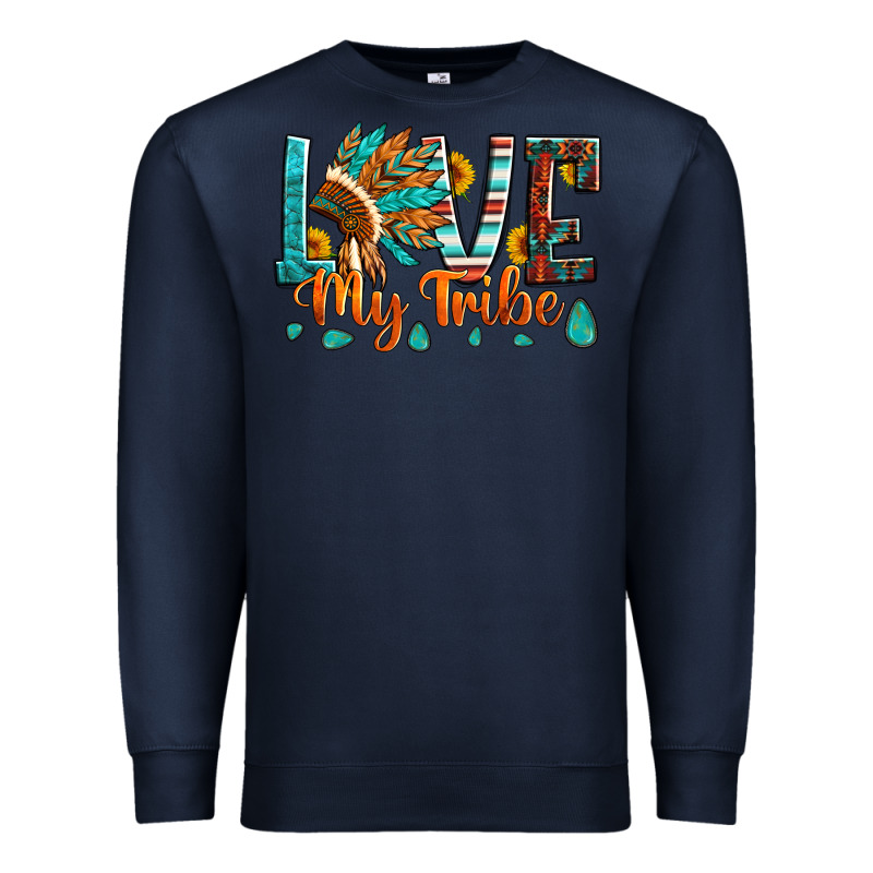 Love My Tribe Native American Indian Headdress Premium Sweatshirt by Artiststas | Teevron