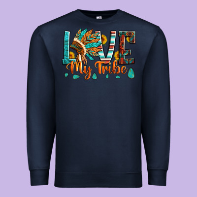 Love My Tribe Native American Indian Headdress Premium Sweatshirt Designed By Artiststas