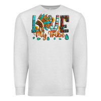 Oatmeal Heather love my tribe native american indian headdress Premium Sweatshirt - Artiststas