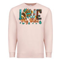 Pale Pink love my tribe native american indian headdress Premium Sweatshirt - Artiststas