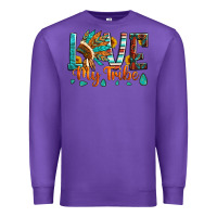 Purple love my tribe native american indian headdress Premium Sweatshirt - Artiststas