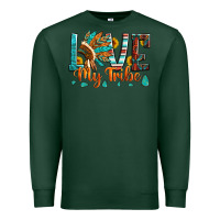 Sports Green love my tribe native american indian headdress Premium Sweatshirt - Artiststas