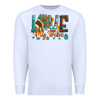 White love my tribe native american indian headdress Premium Sweatshirt - Artiststas