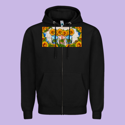 American Mason Jar Sunflower License Plate Zipper Hoodie Designed By Hra Design Shop