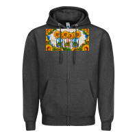 Charcoal Heather american mason jar sunflower license plate Zipper Hoodie - HRA Design Shop