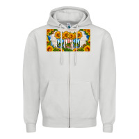 Dove Grey american mason jar sunflower license plate Zipper Hoodie - HRA Design Shop