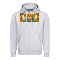 Heather Grey american mason jar sunflower license plate Zipper Hoodie - HRA Design Shop