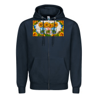 Navy american mason jar sunflower license plate Zipper Hoodie - HRA Design Shop