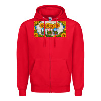 Red american mason jar sunflower license plate Zipper Hoodie - HRA Design Shop