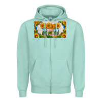 Seafoam american mason jar sunflower license plate Zipper Hoodie - HRA Design Shop