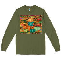 Army Green pumpkin Long Sleeve Tee - RanaPortraitStore