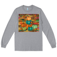Heather Grey pumpkin Long Sleeve Tee - RanaPortraitStore