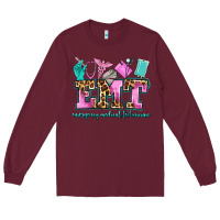 Burgundy emt emergency medical technician Long Sleeve Tee - AdoDesignShop