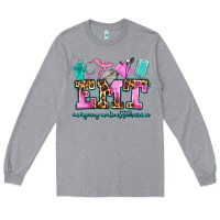 Heather Grey emt emergency medical technician Long Sleeve Tee - AdoDesignShop