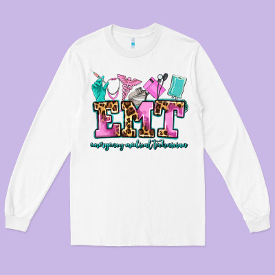 Emt Emergency Medical Technician Long Sleeve Tee Designed By Adodesignshop