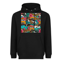 Black western school bus seamless pattern Heavyweight Hoodie - BundleAndBundleShop