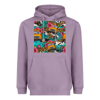 Lavender western school bus seamless pattern Heavyweight Hoodie - BundleAndBundleShop