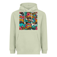 Matcha western school bus seamless pattern Heavyweight Hoodie - BundleAndBundleShop