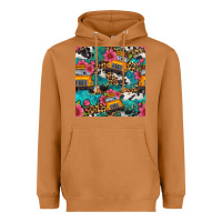 Meerkat western school bus seamless pattern Heavyweight Hoodie - BundleAndBundleShop