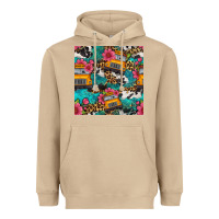 Mushroom western school bus seamless pattern Heavyweight Hoodie - BundleAndBundleShop