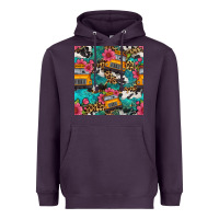 Plum western school bus seamless pattern Heavyweight Hoodie - BundleAndBundleShop