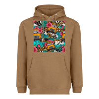 Toasted Coconut western school bus seamless pattern Heavyweight Hoodie - BundleAndBundleShop