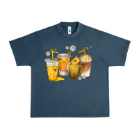 Midnight Navy coffee cups bumble bee Urban Heavy Tee - texasbilliewilder