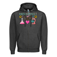 Charcoal Heather phlebotomist tech Zipper Hoodie - CowhideDigitalArt